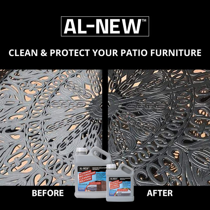 Aluminum Restoration Cleaning Solution | Clean &amp; Restore Patio Furniture, Stainless Steel, and Other Household Metal Surfaces (32 oz.)