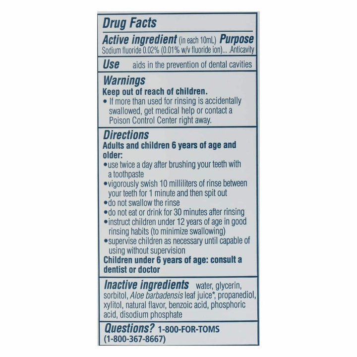 Toms Of Maine Fresh Mint Whole Care Mouthwash, 16 Fz