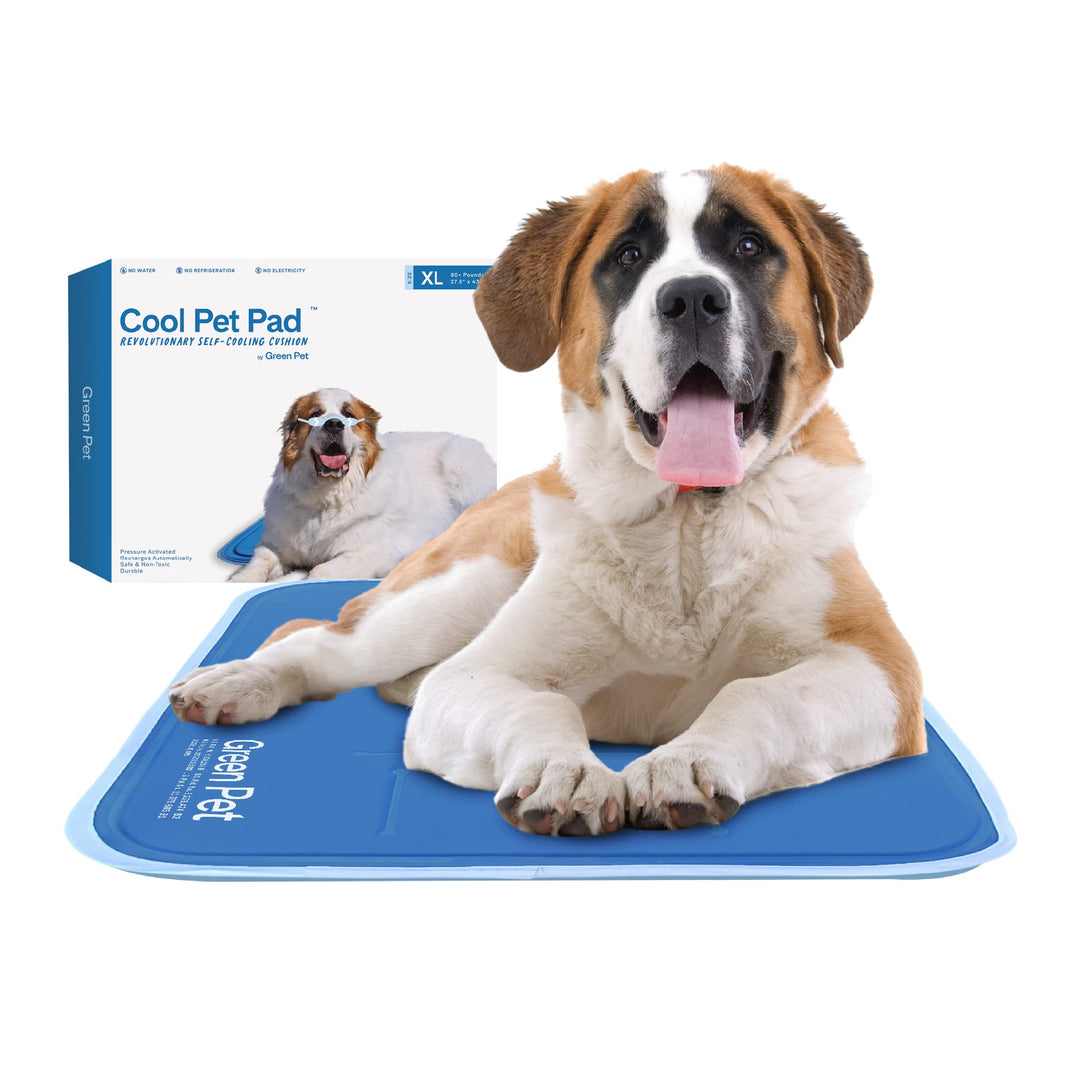 Cool Pet Pad - Extra Large, Blue - Self-Cooling, Pressure Activated Mat for Dogs &amp; Cats from 80+ lbs - Non-Toxic Gel, No Water Needed