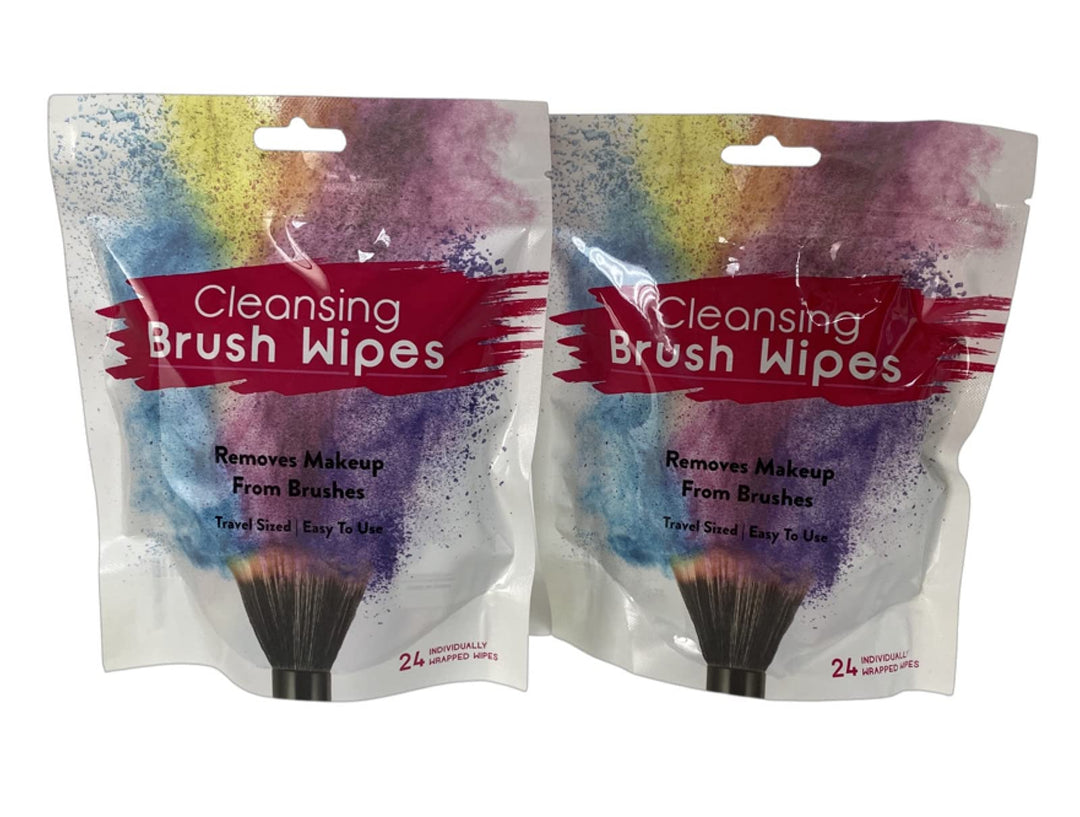 48 Individually Wrapped Makeup Brush Cleansing Cloths - Quick &amp; Convenient Brush Cleaner Wipe- For Make up Artists Cosmetology Students Make up Tutorial ON THE GO, Travel TSA Approved
