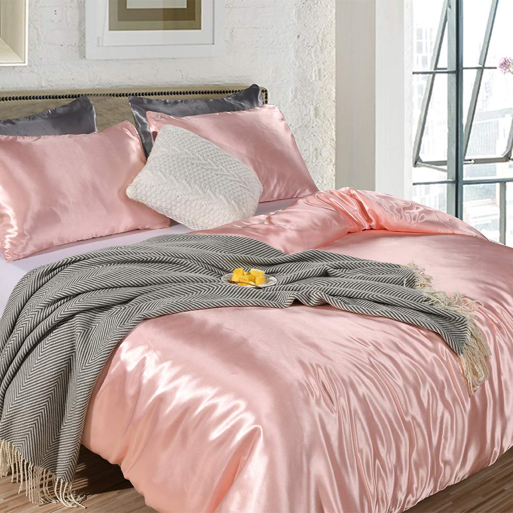 Erosebridal Hotel Pink Duvet Cover Twin/Single Silk Lik