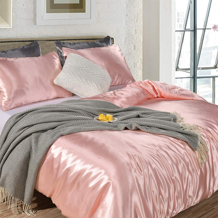 Erosebridal Hotel Pink Duvet Cover Twin/Single Silk Lik