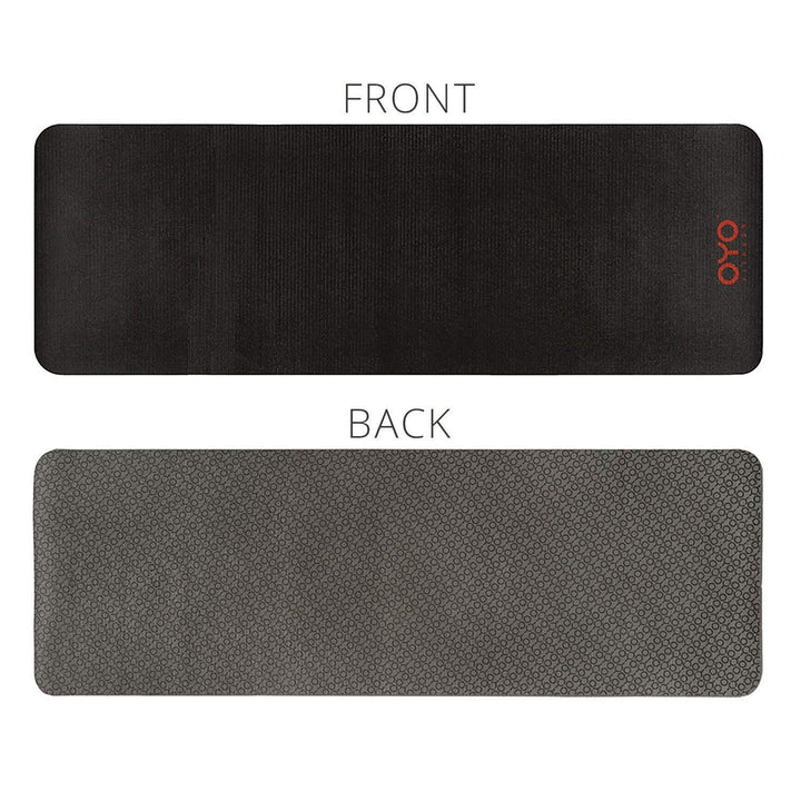Performance Exercise Mat/Yoga Mat (PVC, Reversible, Two-Tone Grey/Black, Non-Slip, 6mm / 1/4 Inch Thick)