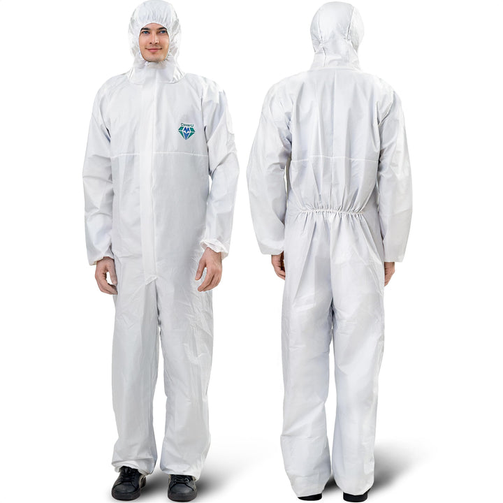Hazmat Suits - 6 Sizes Options - Disposable Coveralls Suit, Medical Protective Coverall PPE Hazmat Suits