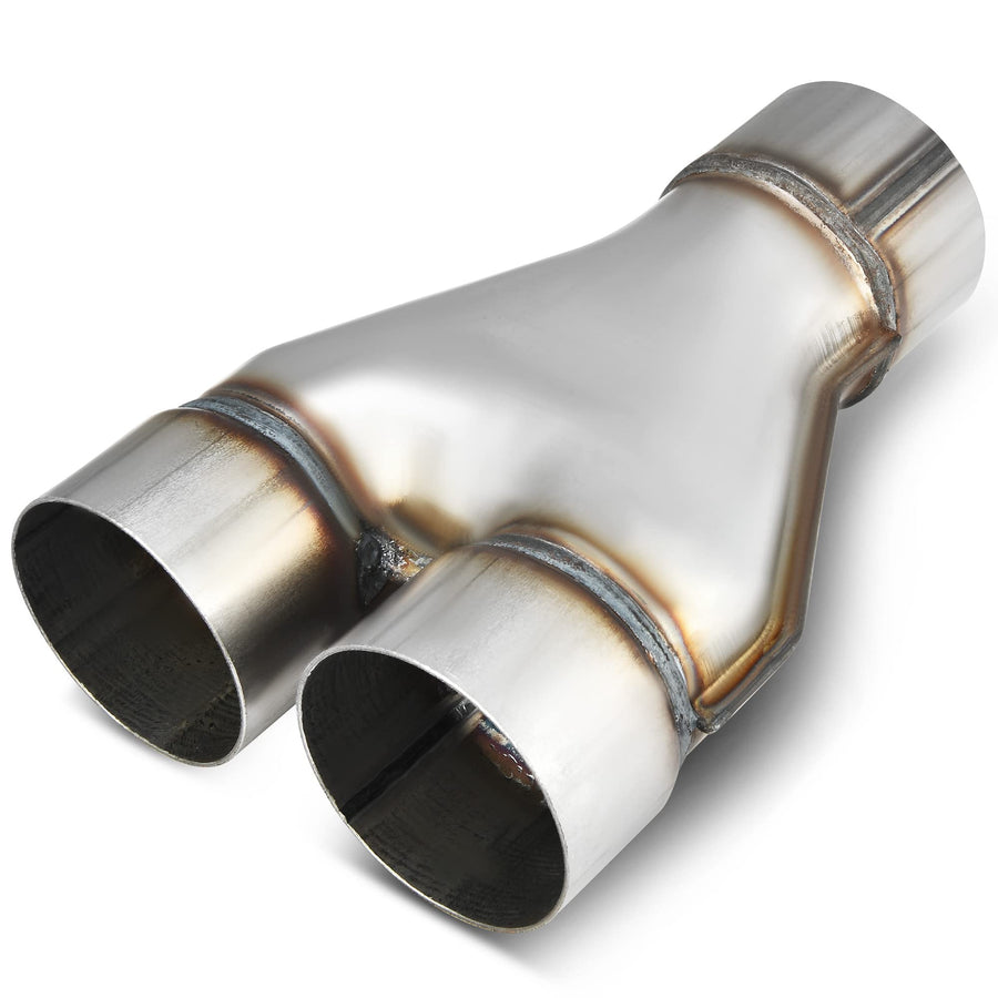 3 Inch Dual Exhaust Y Pipe, 3 Single to 3 Dual Exhaust Adapter Connector, Stainless Steel Diesel Y-Pipe, 10 Overall Length, Universal 3 Inch Y Exhaust Pipe, Weld-on