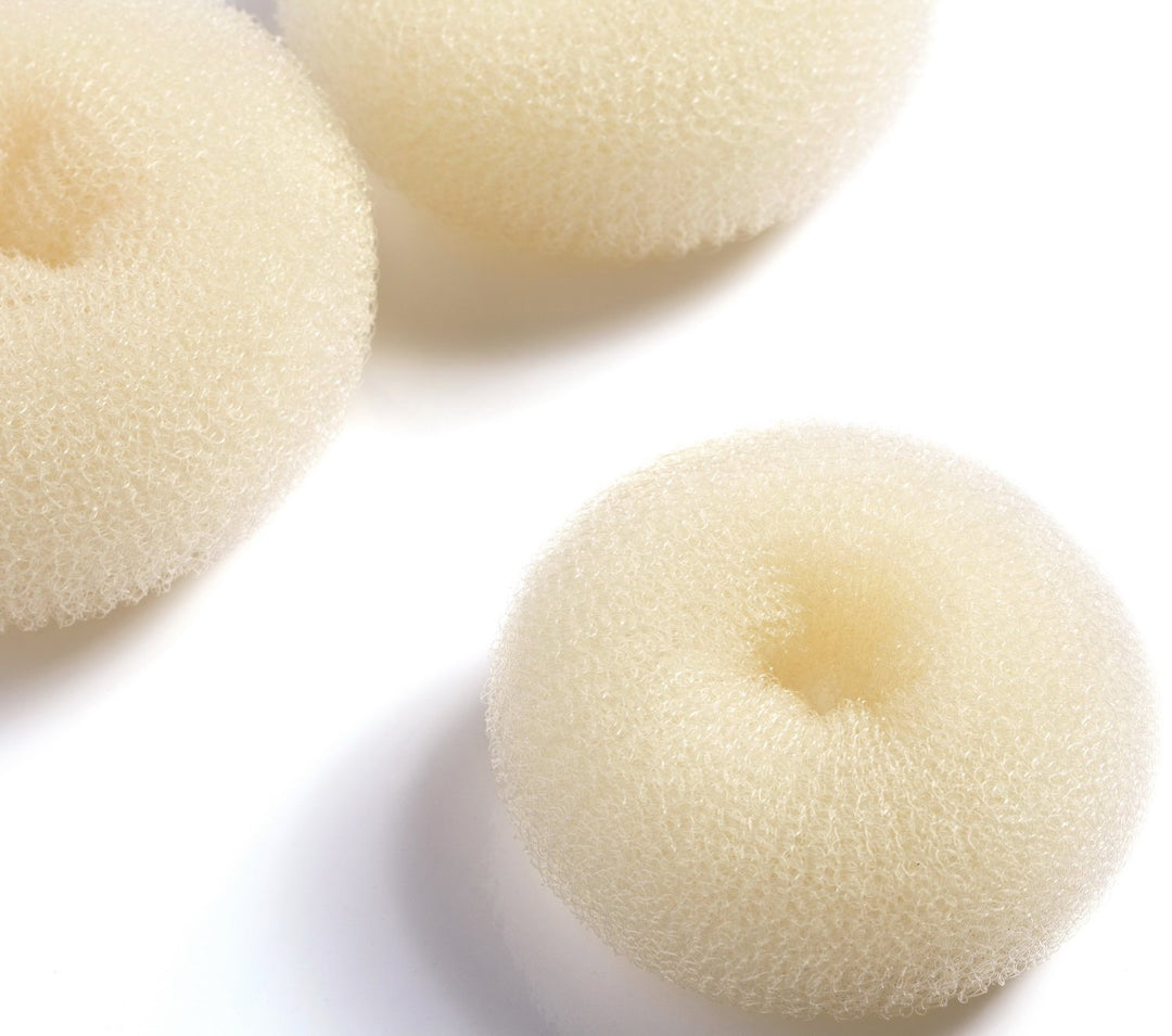 Yellow: 3 Pieces Bun Maker Donut for Hair, Blonde (3 sizes Small Medium Large 2-4 inch), Hair Doughnut Bun Form Shaper Chignon Maker