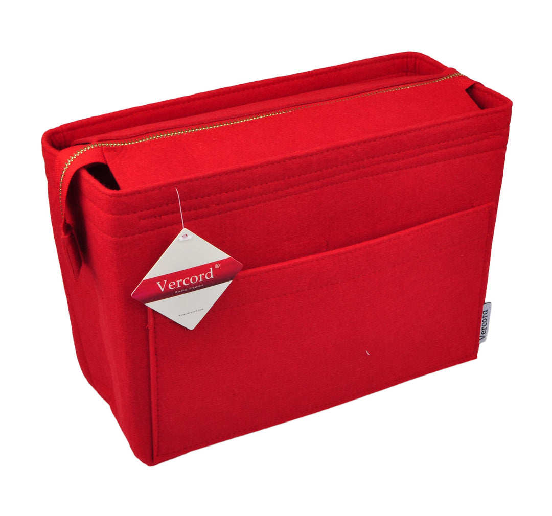 Felt Zipper Handbag Tote Purse Duffel Backpack Organizer Insert Red Large