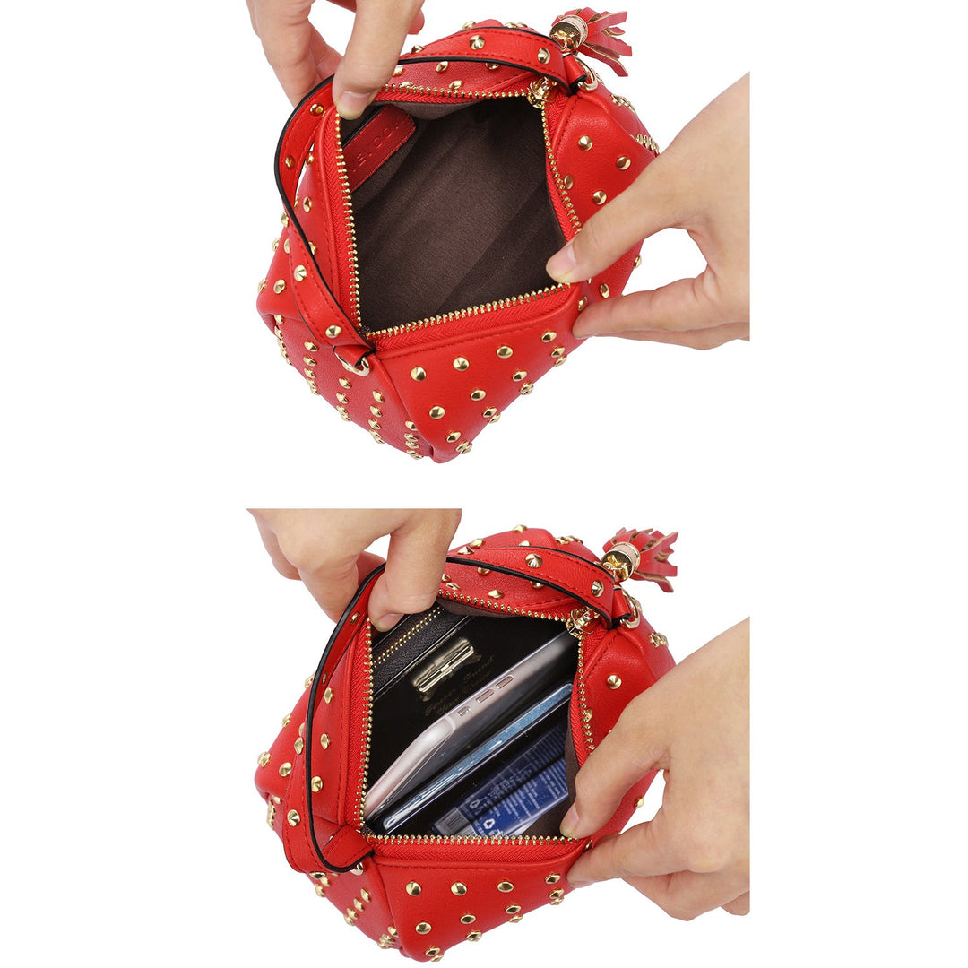 Shoulder Bag Small Side Purse Mini Clutch with Bling Rivets