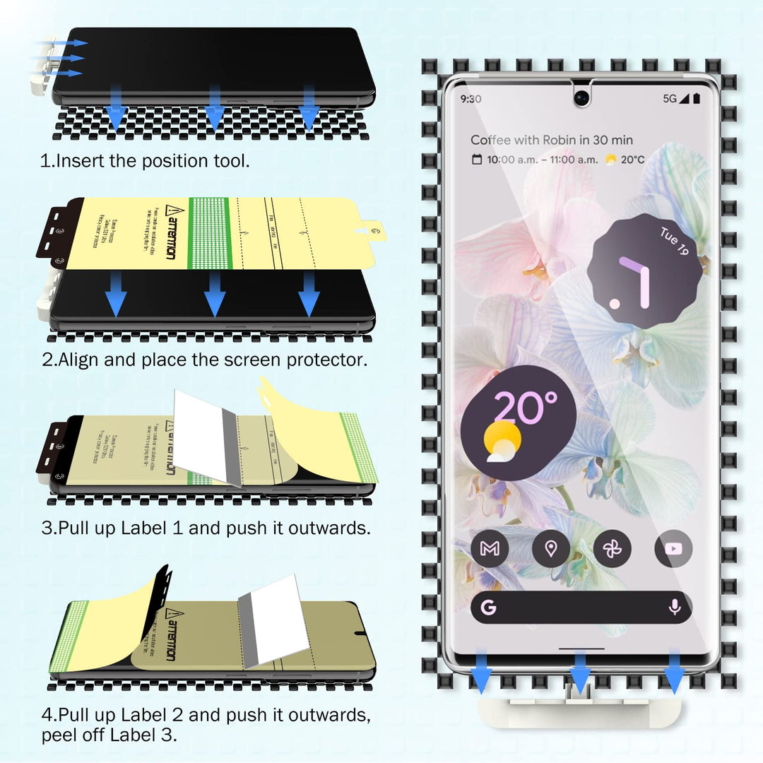 [2+2 Pack] Compatible for Google Pixel 6 PRO 6.71-inch, Flexible TPU Screen Protector and Glass Camera Lens Protector [Not for Pixel 6] Case Friendly [Support Fingerprint Reader] Transparent