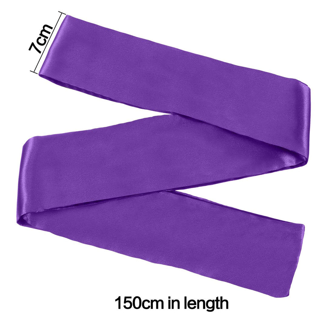 2 Pack Sleeping Mask Satin Eye Mask (Black and Purple) 