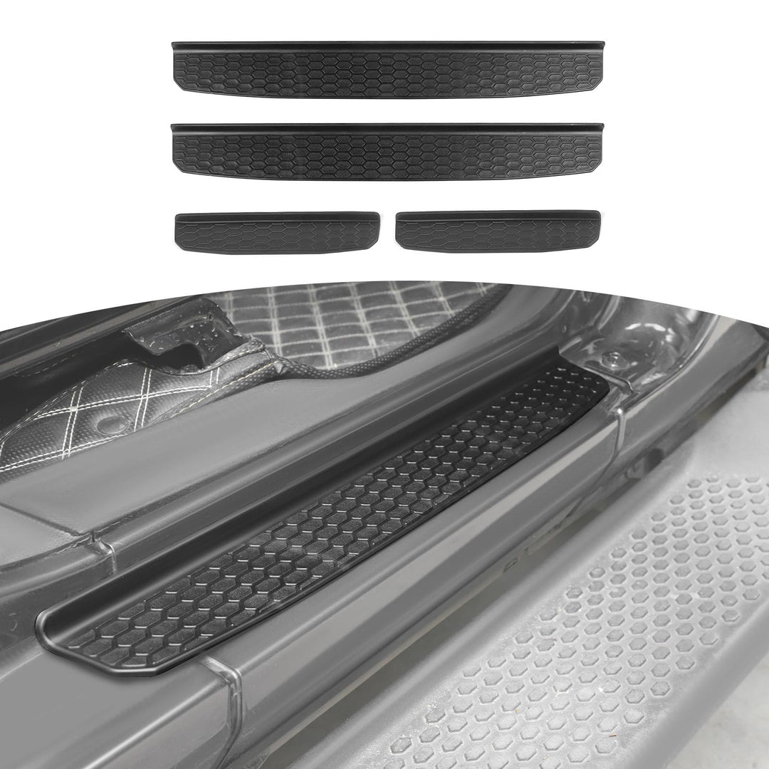 for Wrangler JL Door Sill Guards, Door Entry Guards Protector for Jeep Wrangler JL JLU Gladiator JT 4 Door 2018 2019 2020 2021 2022 2023 Black