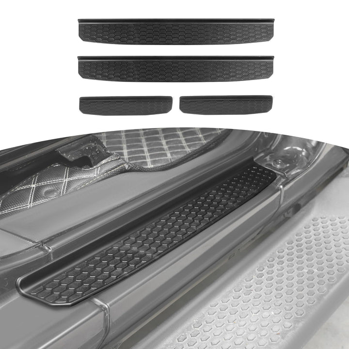 for Wrangler JL Door Sill Guards, Door Entry Guards Protector for Jeep Wrangler JL JLU Gladiator JT 4 Door 2018 2019 2020 2021 2022 2023 Black