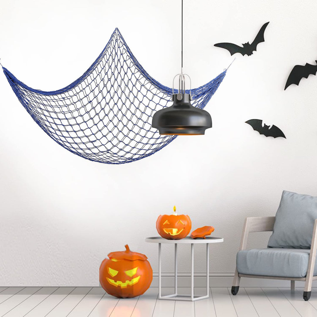 Decorative Fish Net, Nautical Fishing Net Decor for Party, Mediterranean Style Photographing Accessory, Natural Fishnet Decor for Wall/Table/Home, 200x100cm