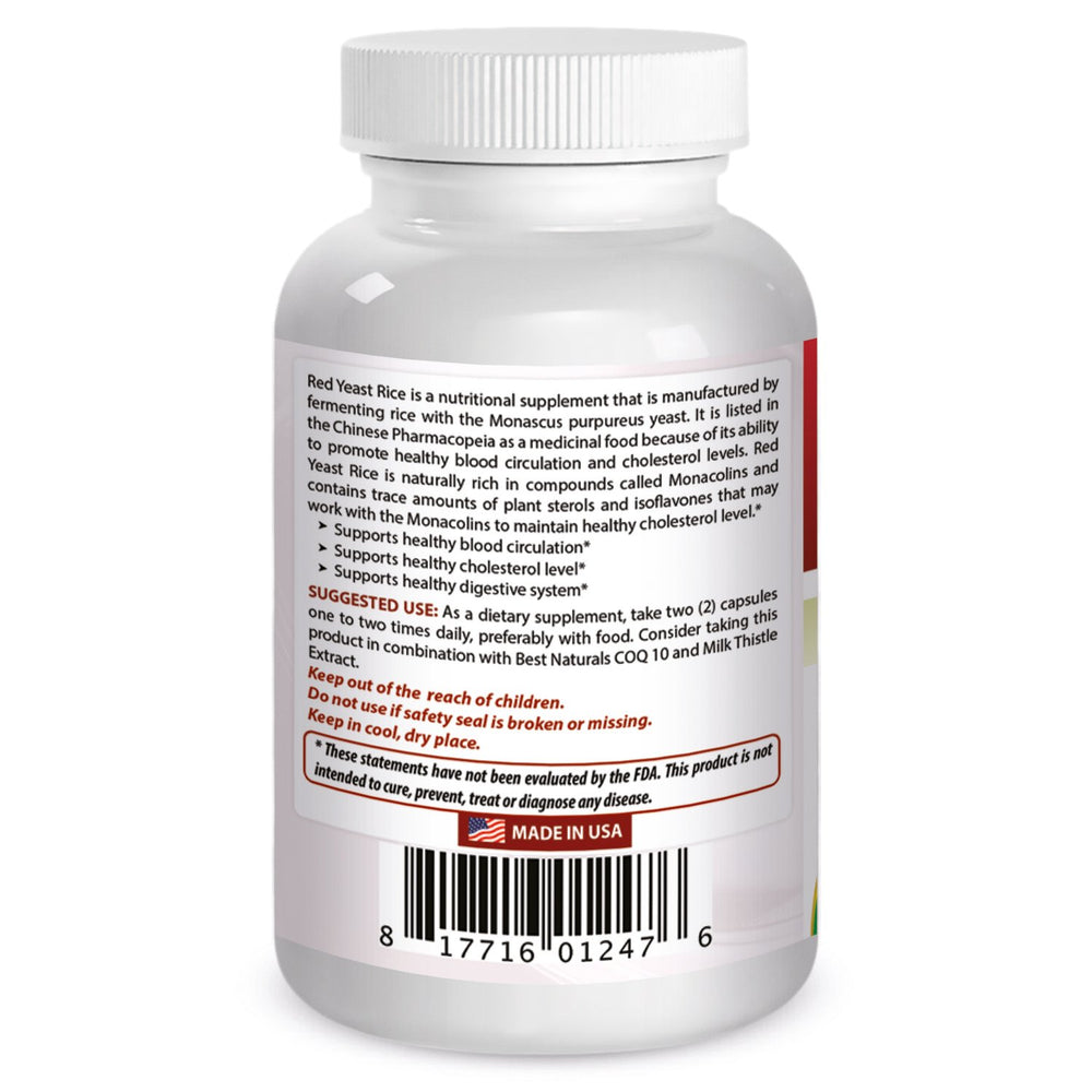 Best Naturals, Red Yeast Rice, 600 mg capsules, 120 Cap