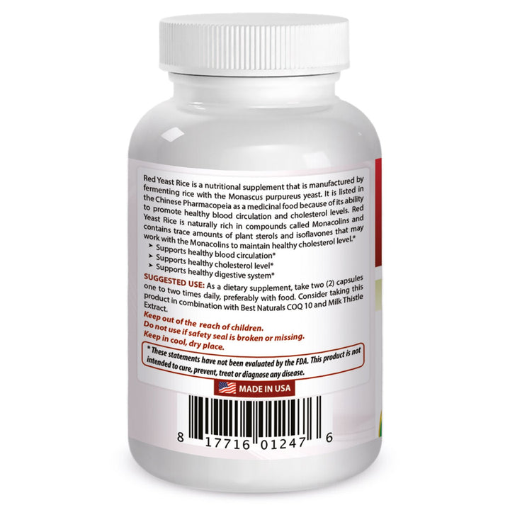 Best Naturals, Red Yeast Rice, 600 mg capsules, 120 Cap