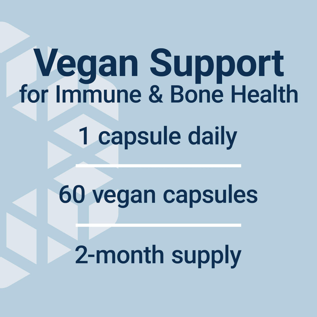 Vegan Vitamin D3, Joint/Bone Health, Immune Support, Non-GMO, Gluten Free, 60 Count