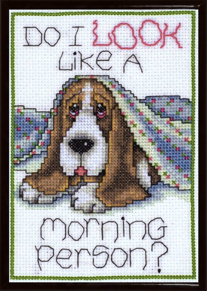 DW9781 14 Count Morning Dog Counted Cross Stitch Kit, 5 x 7, Multi-Colored