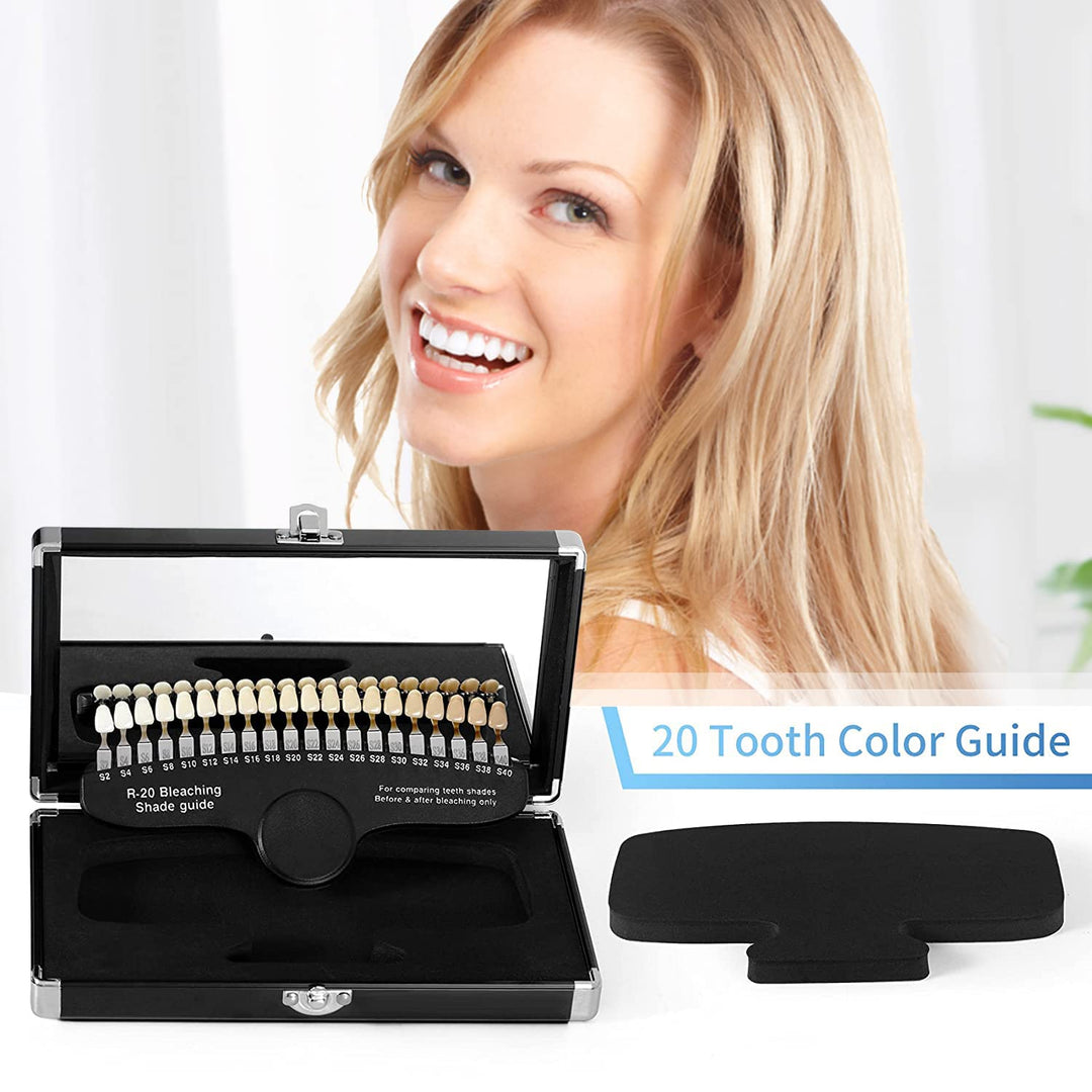 Professional 3D R-20 Dental Tooth Teeth Whitening Shade Guide for Dentist Tracking Teeth Whitening Course, Tooth Shade Guide with 20 Colors