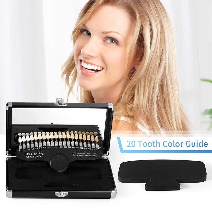 Professional 3D R-20 Dental Tooth Teeth Whitening Shade Guide for Dentist Tracking Teeth Whitening Course, Tooth Shade Guide with 20 Colors