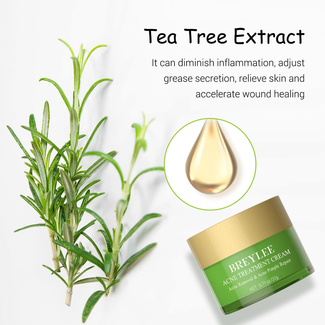 Acne Treatment Cream, Tea Tree Oil Acne Cream for Clearing Severe Acne, Breakout, Remove Pimple and Repair Skin (20ml,0.7oz)