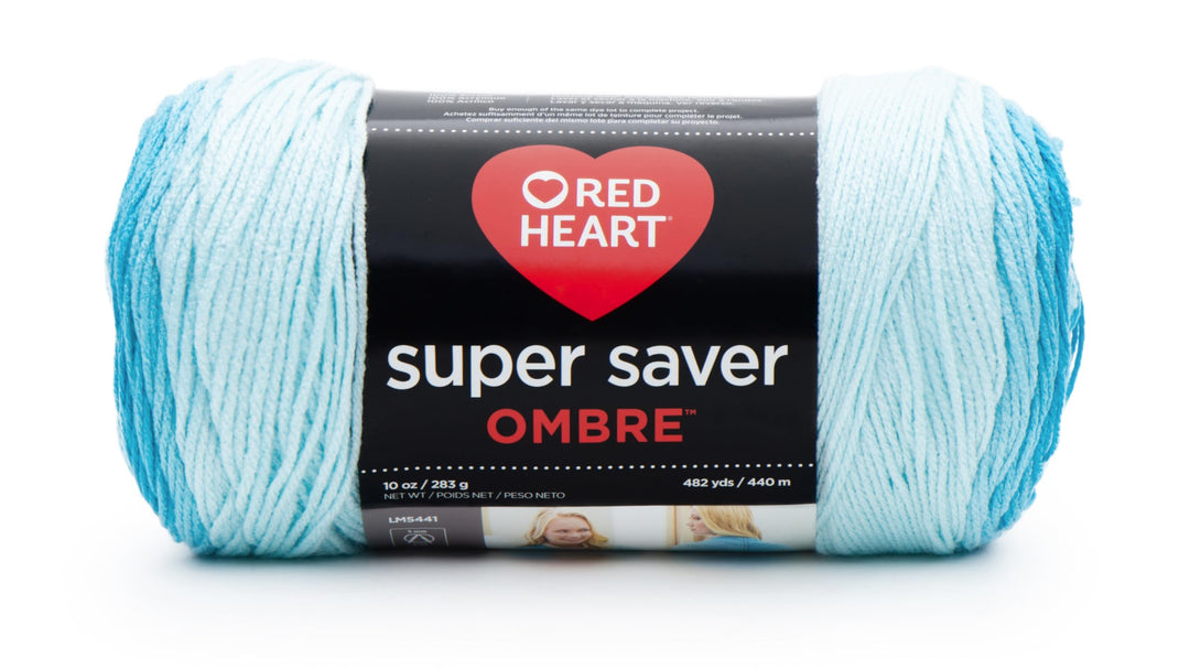RED HEART E305.3961 Super Saver Ombre Yarn, Dragon Fruit