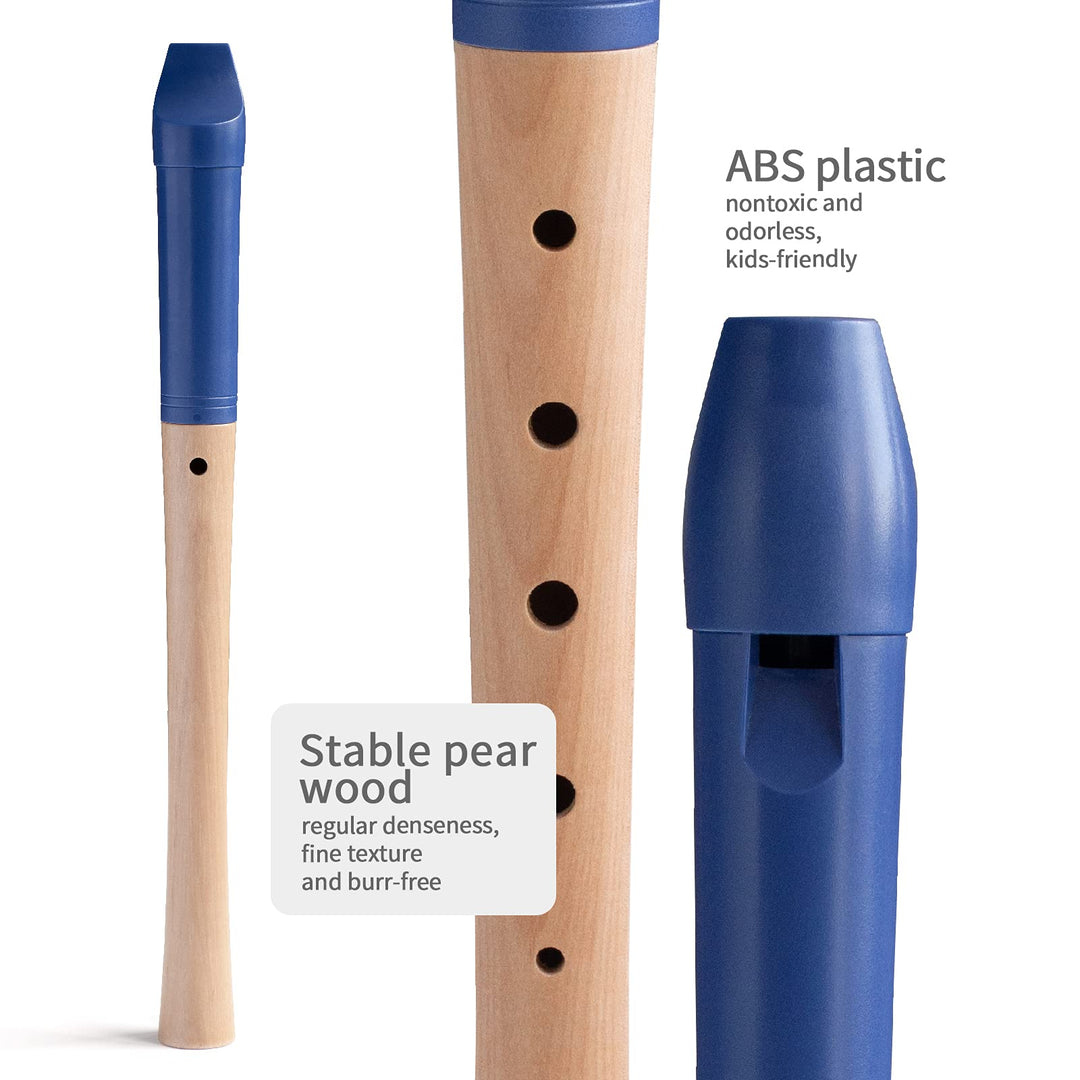 Professional C-Soprano Recorder Instrument for Beginner Kids Adults German Fingering Single Hole Recorder Musical Instrument for School &amp; Home 2-Pieces Recorder kit Gift Choice