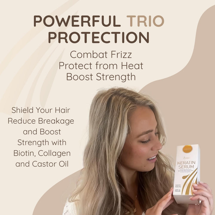 Vitamins Keratin Protein Hair Serum - Anti Frizz Control Hair Oil Repair Treatment - Hair Gloss Shine &amp; Heat Protectant for Frizzy Dry Damaged Hair