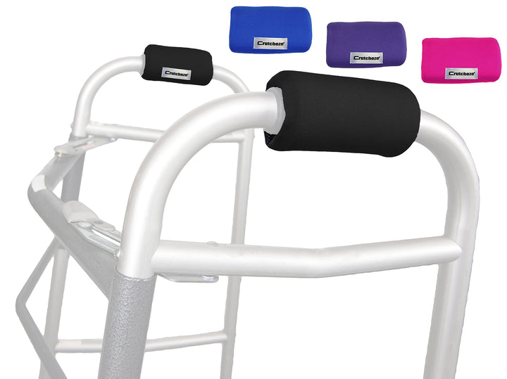 Black Walker Padded Hand Grip Covers Made in USA Moisture Wicking, Antibacterial, Comfort, Fashion, Washable Orthopedic Products Accessories