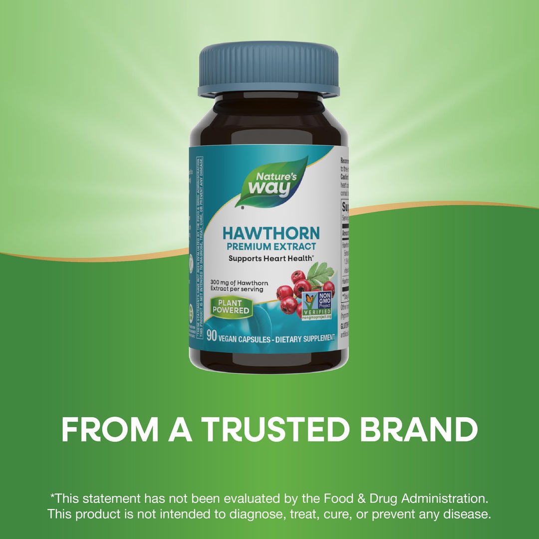 Nature&#39;s Way Hawthorn, Premium Extract, Support