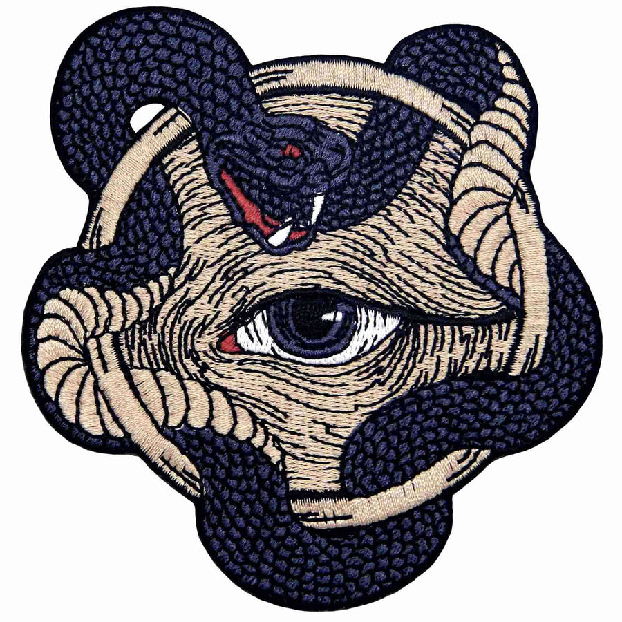 All Seeing Eye with Snake Boa Patch Embroidered Appliqu