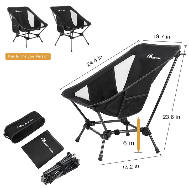 Camping Chairs, Compact Backpacking Chair Small Folding Chair Lawn Chair with Side Pockets Portable Lightweight for Hiking &amp; Beach &amp; Fishing