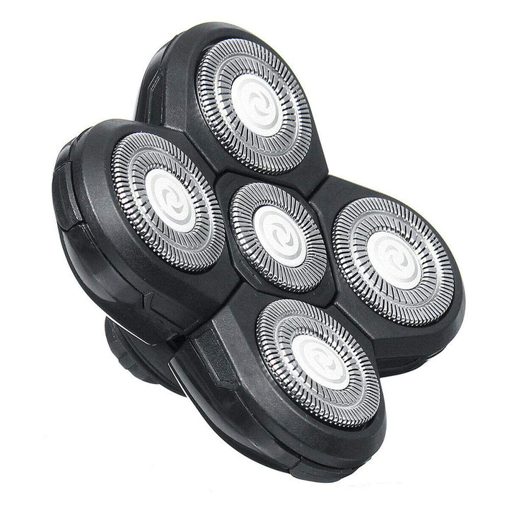 Shaver Blade Heads, Universal 5 Heads Replacement Razor Blade Heads, Electric Razor Rotary 4D Cutter Head,Fit for All 5 Head Razors (Black)