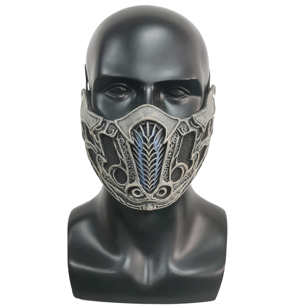 Mortal Kombat 2021 Flim ScorpionSub-ZeroLin Kuei Warriors Mask Latex Cospaly Masquerade Halloween Props (Sub-Zero), One Size