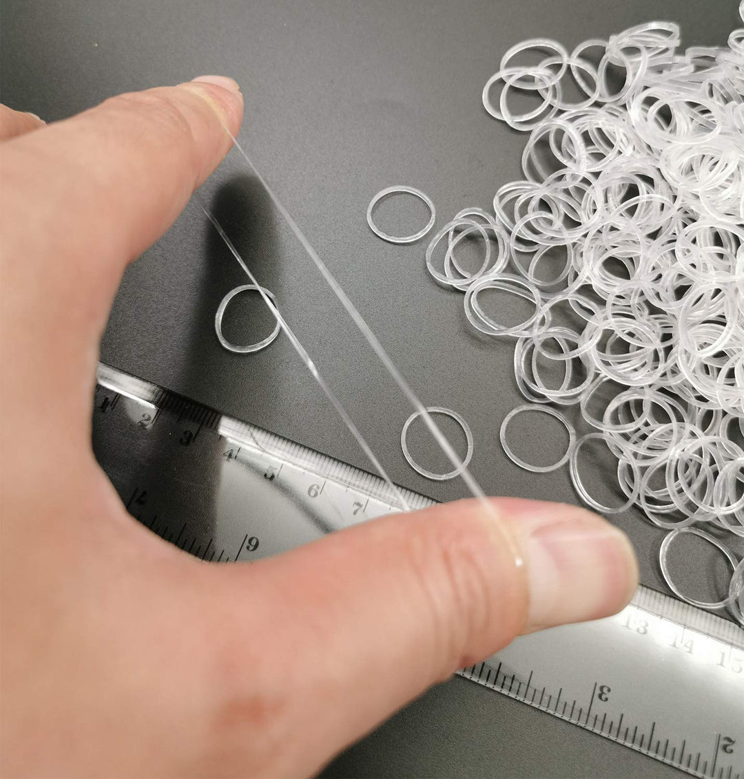 Mini Clear Rubber Bands, Soft Elastic Bands, Premium Sm