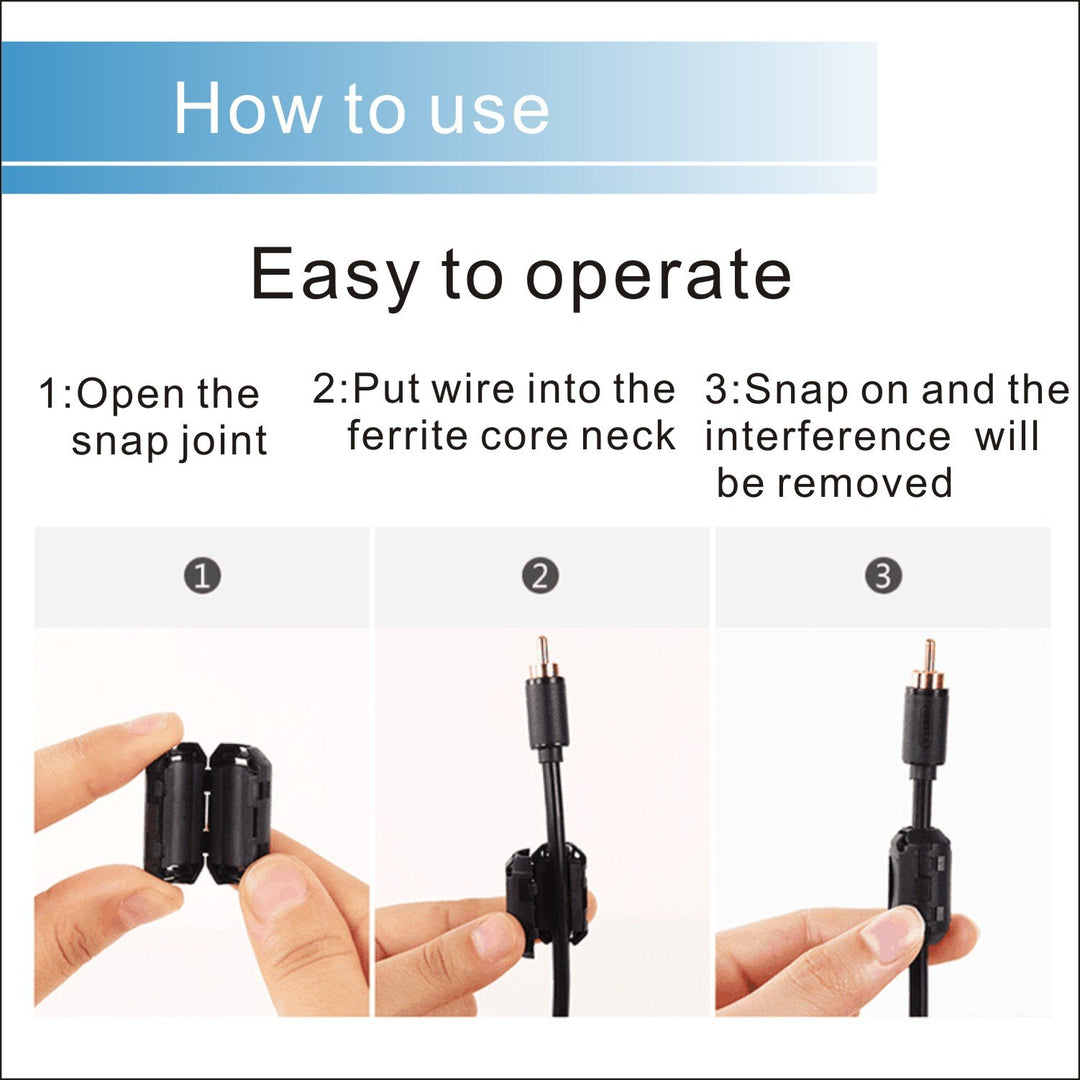 iSKUKA [Pack of 10 Ferrite Beads Clip - on Design for H