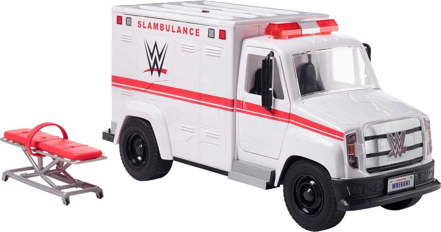 WWE Wrekkin' Slambulance Vehicle Playset, Breakaway Toy Ambulance with Launching Gurney, Sized for 6-Inch Action Figures