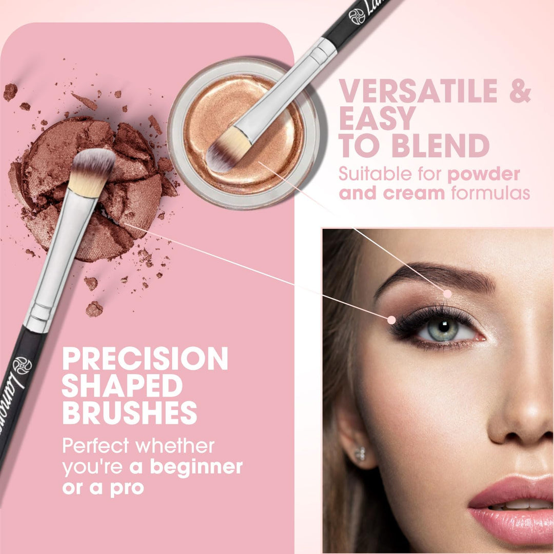 Makeup Eye Brush Set - Eyeshadow Eyeliner Blending Crease Kit - Best Choice 7 Essential Makeup Brushes - Pencil, Shader, Tapered, Definer - Last Longer, Apply Better Makeup &amp; Make You Look Flawless!