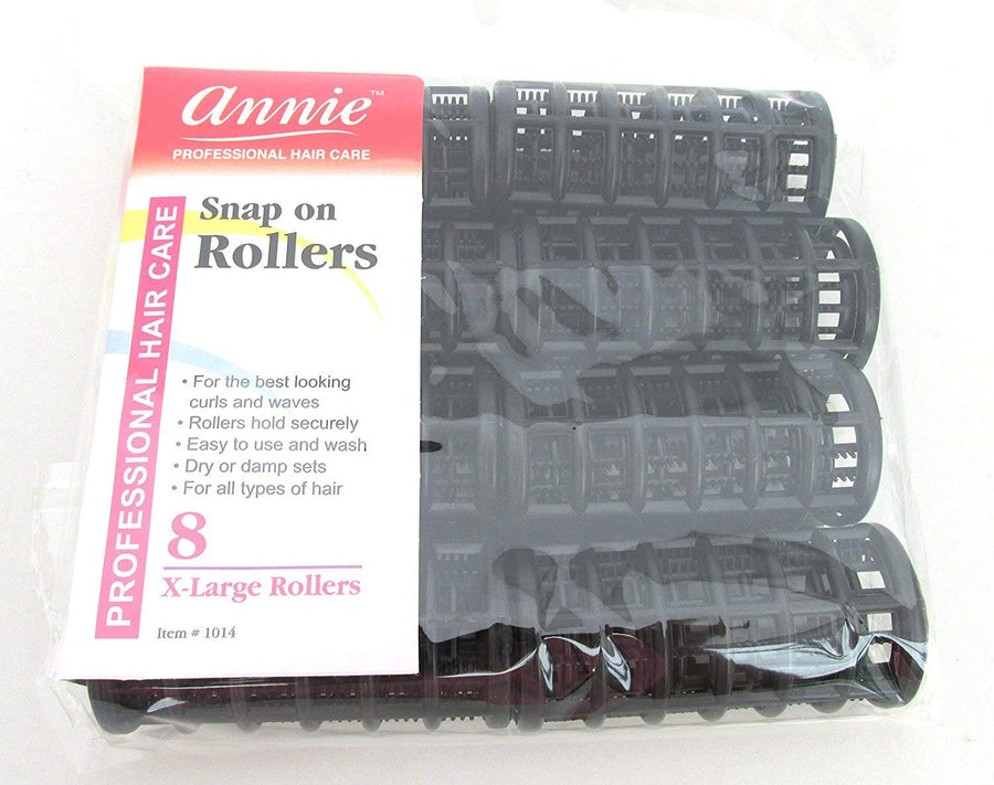 Snap on Magnetic Rollers 1 1/8 Black 8pack