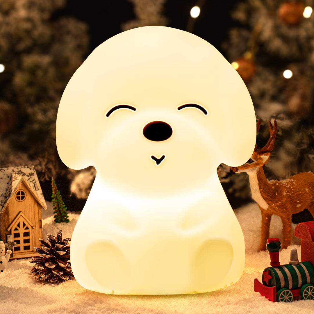 Baby Night Light for Kids,16 Colors &amp; Soft Silicone Dog Kids Night Light,Timer Toddler Night Light,Dimmable+Rechargeable Night Light,Cute Night Light Touch Night Light,Christmas Gifts for Kids