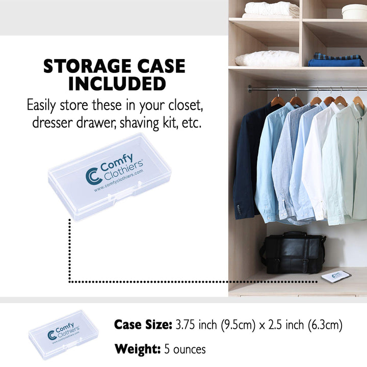 Metal Collar Stays for Men&#39;s Dress Shirts (40-Pack, Multiple Lengths) Steel Shirt Collar Inserts with Case