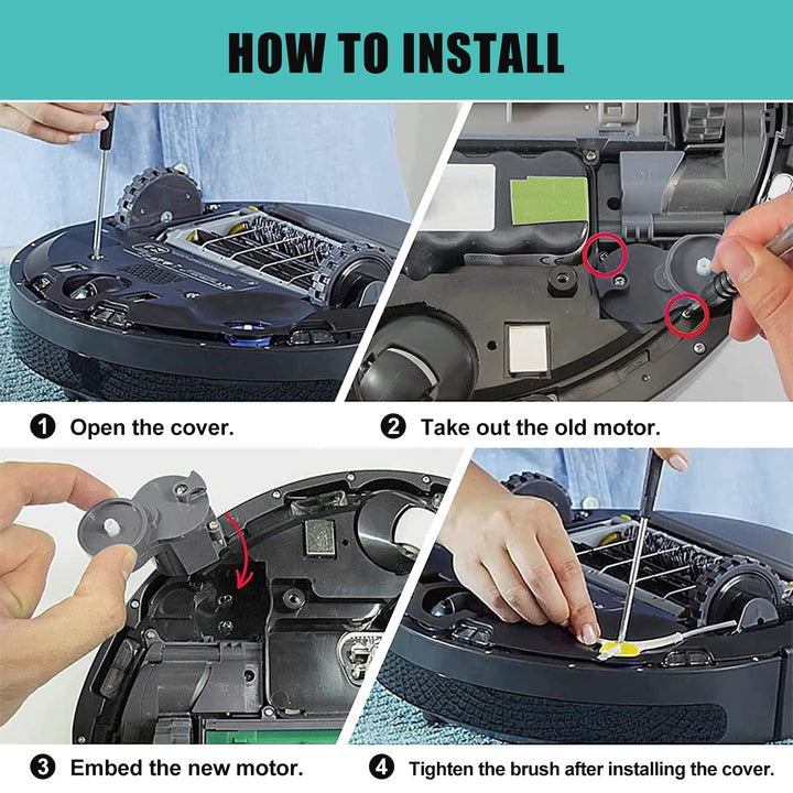 Side Brush Motor Module for iRobot Roomba 500 600 700 800 900 I3 Series Robot Vacuum Cleaner (Replacement Motor Module + Side Brush +Screwdriver)