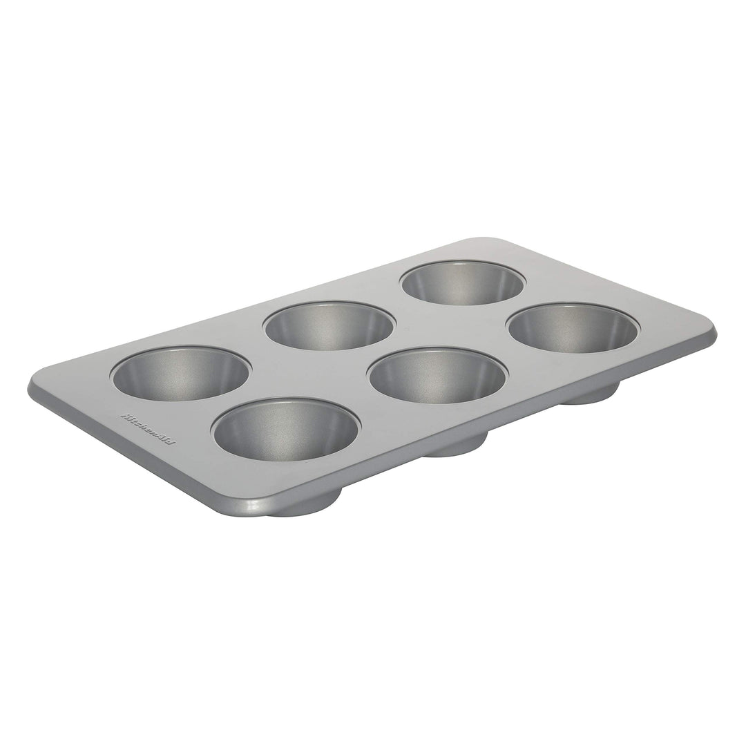 Nonstick Aluminized Steel Mega Muffin Pan, 6-Cup, Silver