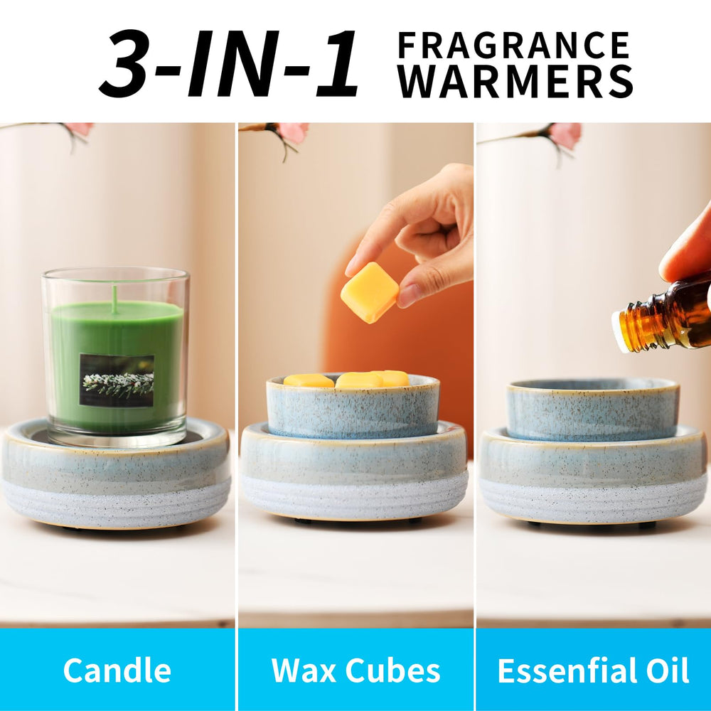 Ceramic Wax Warmer,Wax Melt Warmer,Wax Melter for Scented Wax, Jar Candles or Essential Oil, Candle Wax Burner Gifts for Spa Home Office Women as Gifts for Mom Grandma Women Girls