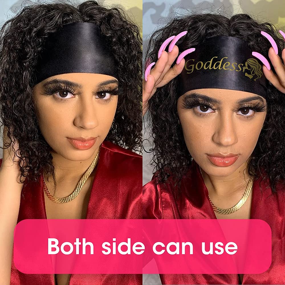 5PCS Edge Band for Wigs, Elastic Bands for Wig, Edge Scarf for Hair with Hair Edge Brush for Your Baby Hair, Non Slip Hair Wrap Elastic Headband Edge Laying Band For Baby Hair Closure Frontal Wigs