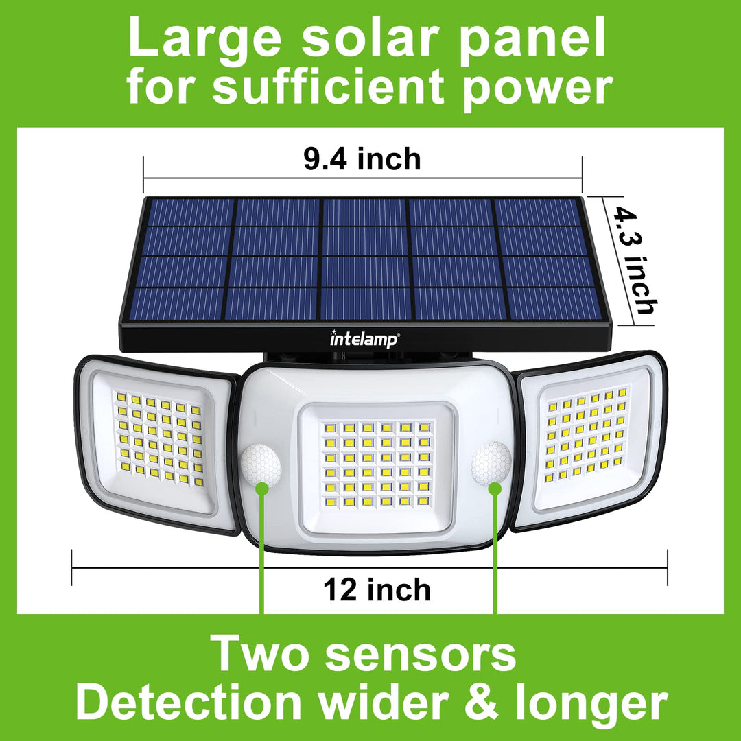 Motion Sensor Flood Lights - 2 Pack 6000mAh 1200LM Security Lights, Adjustable 3 Mode Wall Lights for Patio, Garage, Porch