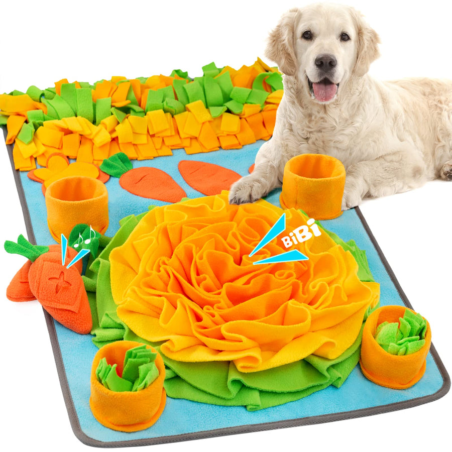 Snuffle Mat for Large Dogs(31'' × 19''), Safe & Durable & Washable Slow Feeder, Dog Puzzle Mat for Foraging & Nosework, Dog Puzzle Feeder for Mental & Physical Stimulation (Peace Blue)