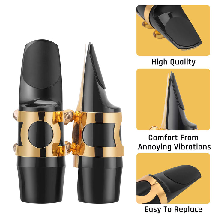 Saxophone &amp; Clarinet Mouthpiece Cushions, Thick, 0.8mm Black, 8-Pack…