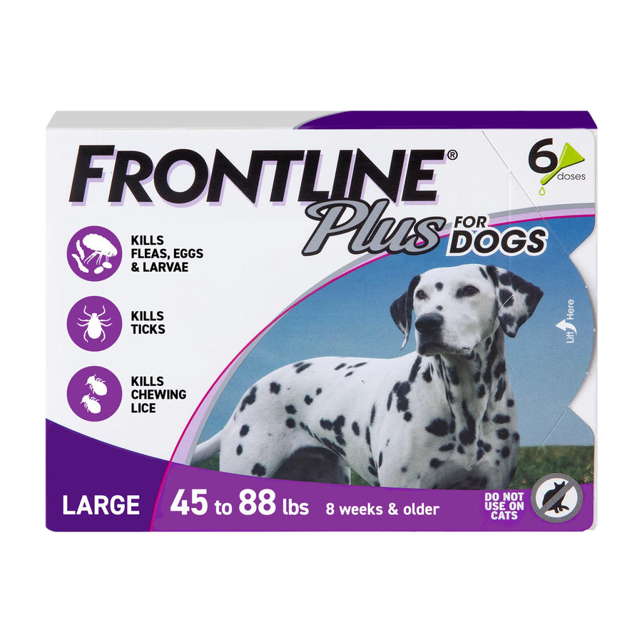 Plus for Dogs Large Dog (45 to 88 pounds) Flea and Tick Treatment, 6 Doses