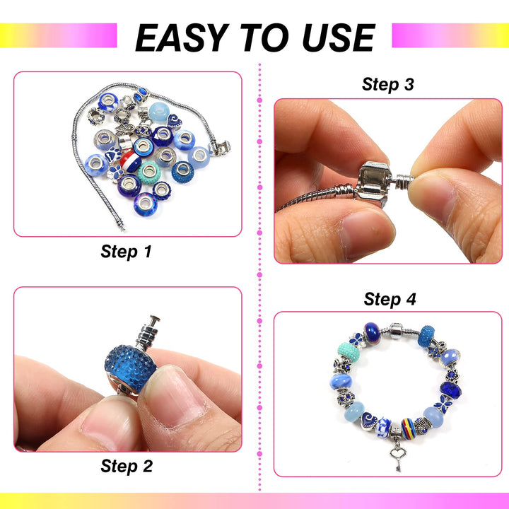 TOAOB 100pcs Assorted Glass European Large Holes Beads 