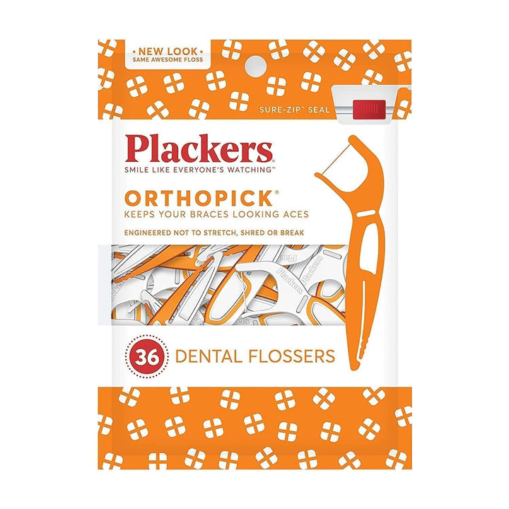 Plackers Orthopick Flosser for Braces, 36 Count